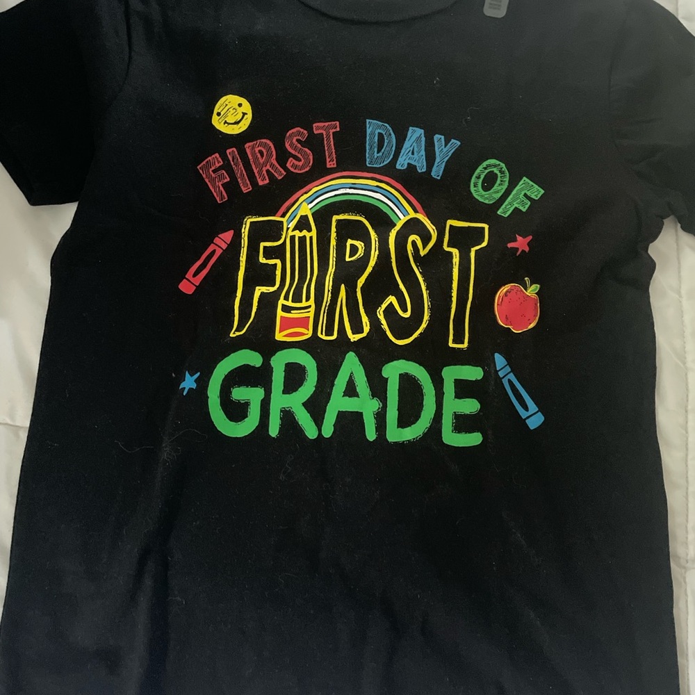 First Day of First Grade Kids Black T-Shirt